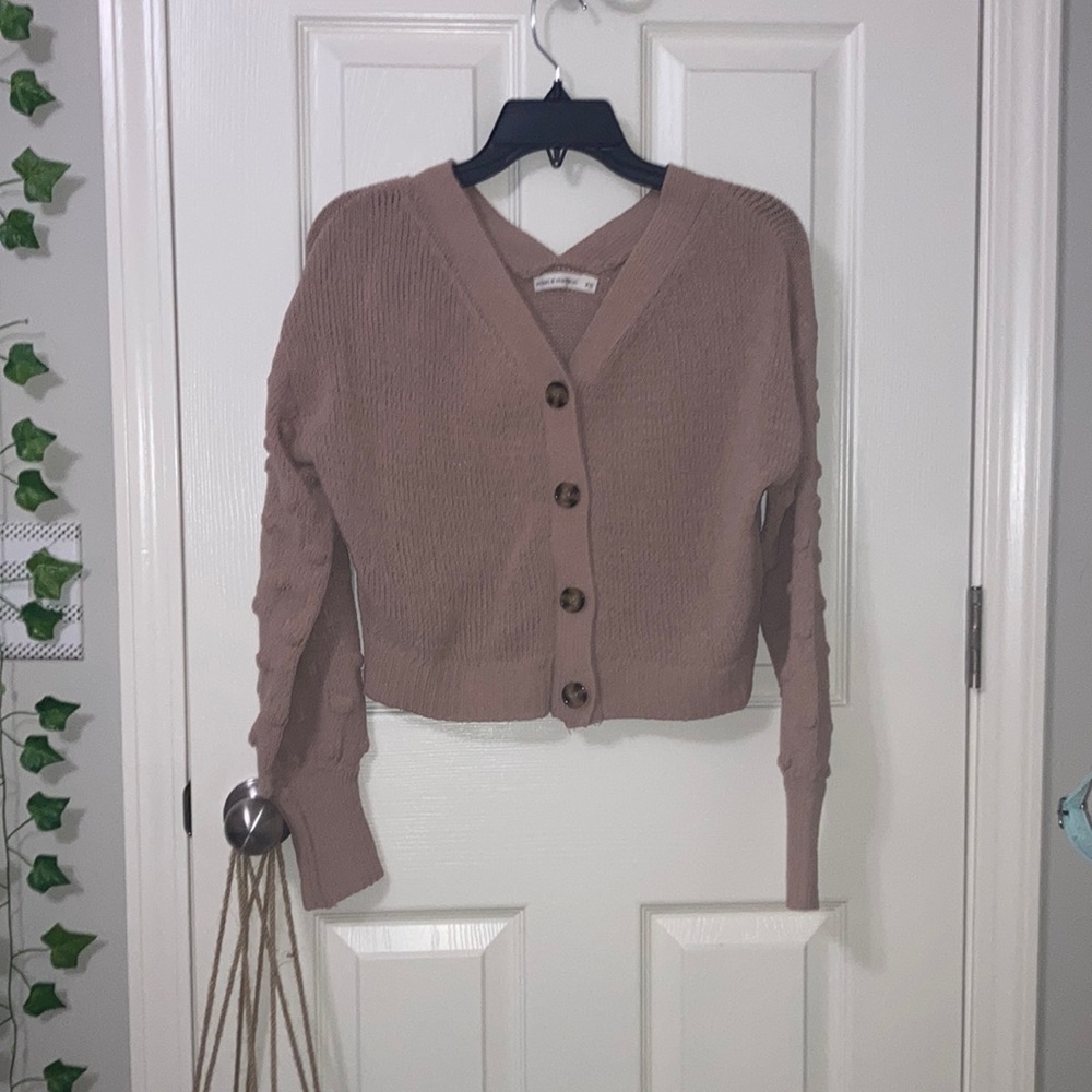 Juniors moon and Madison cropped sweater